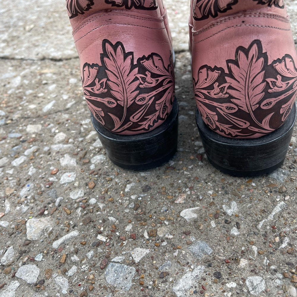 Pink Western Embroidered Boots - Picture 4 of 6